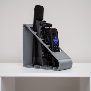 4 Pocket Remote Control Holder Caddy | Scandinavian Minimalist Boho Design |  TV Remote Organizer | Remote Box | Gifts for Dad