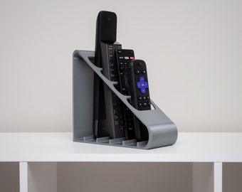 4-Pocket Remote Control Holder | Scandinavian Minimalist Caddy, 3D Printed
