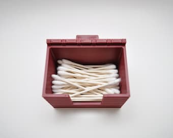 Hinged Lid Cotton Swab Holder: Modern Farmhouse Container