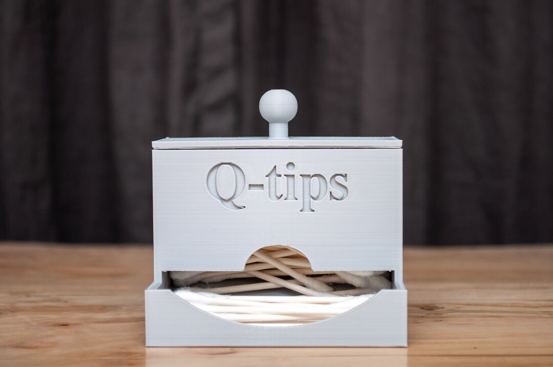 Qtip Dispenser With Lid Modern Contemporary Minimalist Makeup