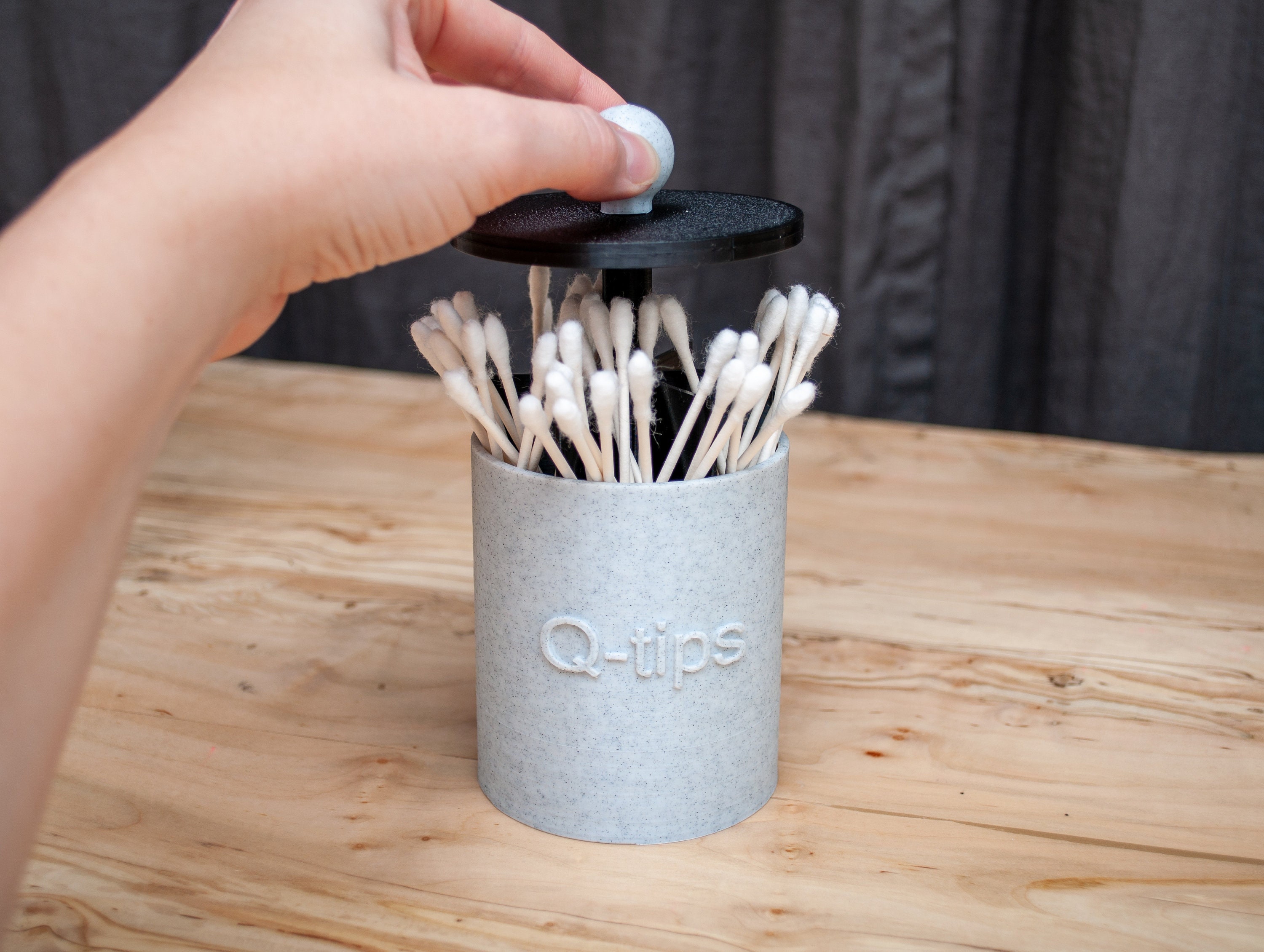 Q-tip Holder With Lid Qtip Jar Carousel Style 6 Slots Modern