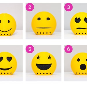 Smart Home Device Emoji Face Echo Dot 4th 5th Gen Holder Stand Round Happy Face Unique Desktop Cute 90s Retro Minimalist Gift Kids