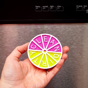 Dishwasher Magnet &quot;Clean Dirty&quot; Two Colors Dishwasher Sign Dishwash Magnet Dirty Dishes Magnet Minimalist Gadget Kitchen Organizer Mom Gift