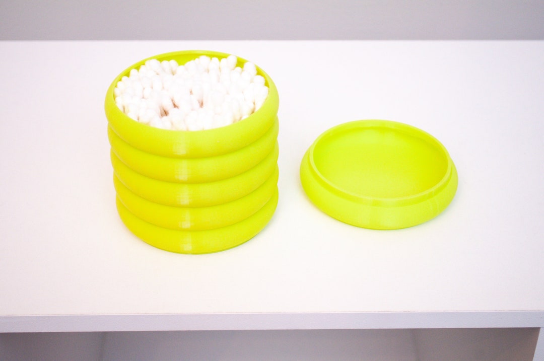 Bubble Qtip Holder With Lid Qtip Jar Modern Qtip and Cotton Ball