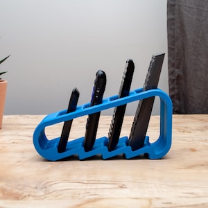 Zig Zag 4-Slot Remote Control Holder, Scandinavian Design, 3D Printed