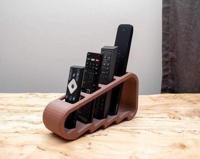 Zig Zag 4-Slot Remote Control Holder, Scandinavian Design, 3D Printed