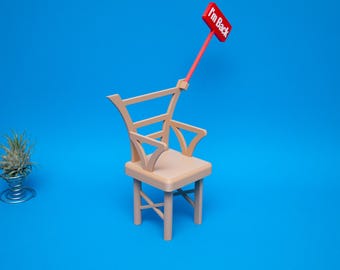 Elf Chair with Removable 'I'm Back' Sign; Prop for Christmas Holiday