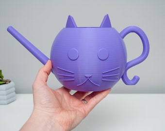 Large Cat Watering Can, Holds 6 Cups (48 oz), Gooseneck Spout, Plant Lover Gift