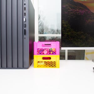 Stackable Bins Desktop Organizer Space Saving Cabinet Shelf Cosmetic Craft Office Accesories Supplies Container Holder Storage Organized