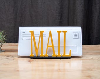 Modern Mail Holder: Colorful Desktop Organizer,  3D Printed