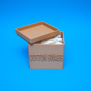 Cotton Swabs Holder with Lid Top Tray Jar Extra Storage Modern Contemporary Vanity Container Bathroom Accessories Storage