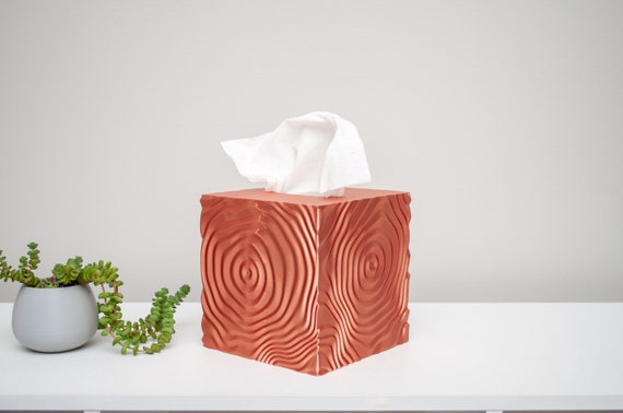 Tissue Box Cover Retro Wavy Squiggly Line Tissue Cover Kleenex Box Cover  Tissues Box Square Geometric Minimalist Organizer Cube Bath Decor 