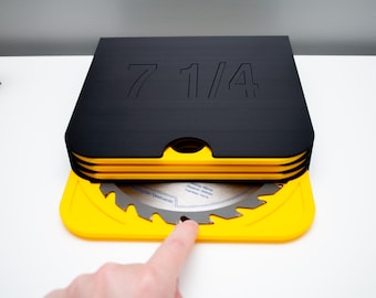 7.25" Saw Blade Holder: 4-Blade Tabletop Garage Organizer