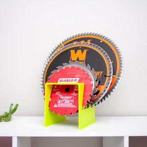 5 Slot Circular Saw Blade Holder for Work Bench Garage Organization Storage Saw Blade Caddy Organizer Safety Carpenters Woodworking Gift image 5