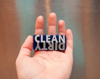 Dishwasher Magnet "Clean Dirty" Two Colors | Dishwasher Sign Dishwash Magnet | Dirty Dishes Magnet Minimalist Gadget Kitchen Organizer
