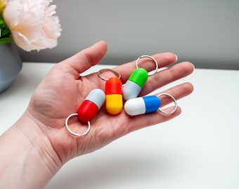 Single Dose Pill Keychain Pocket Organizer Secret Compartment EDC
