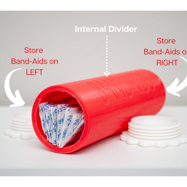 Bandaid Storage with Lid Ointment Storage Bandaids Box Band-Aid Jar 2 Slots Travel Containers Travel Cases Bathroom Storage Vanity Container