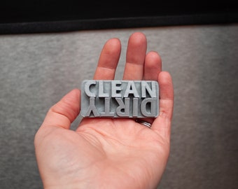 Simple "Clean Dirty" Dishwasher Magnet, Kitchen Gadget