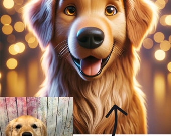 Pixar-Inspired Custom Cartoon Animation Personalised Pet Portrait Print or Digital File