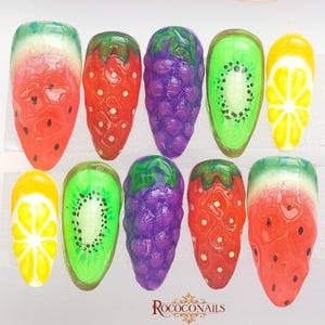 Fruits 3D nail design press-on nail set