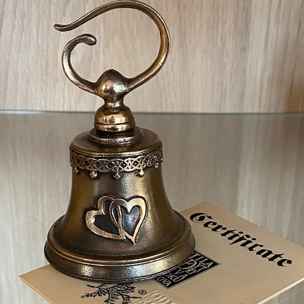 Campana de bronce, campana de regalo símbolo de amor, regalo hecho a mano