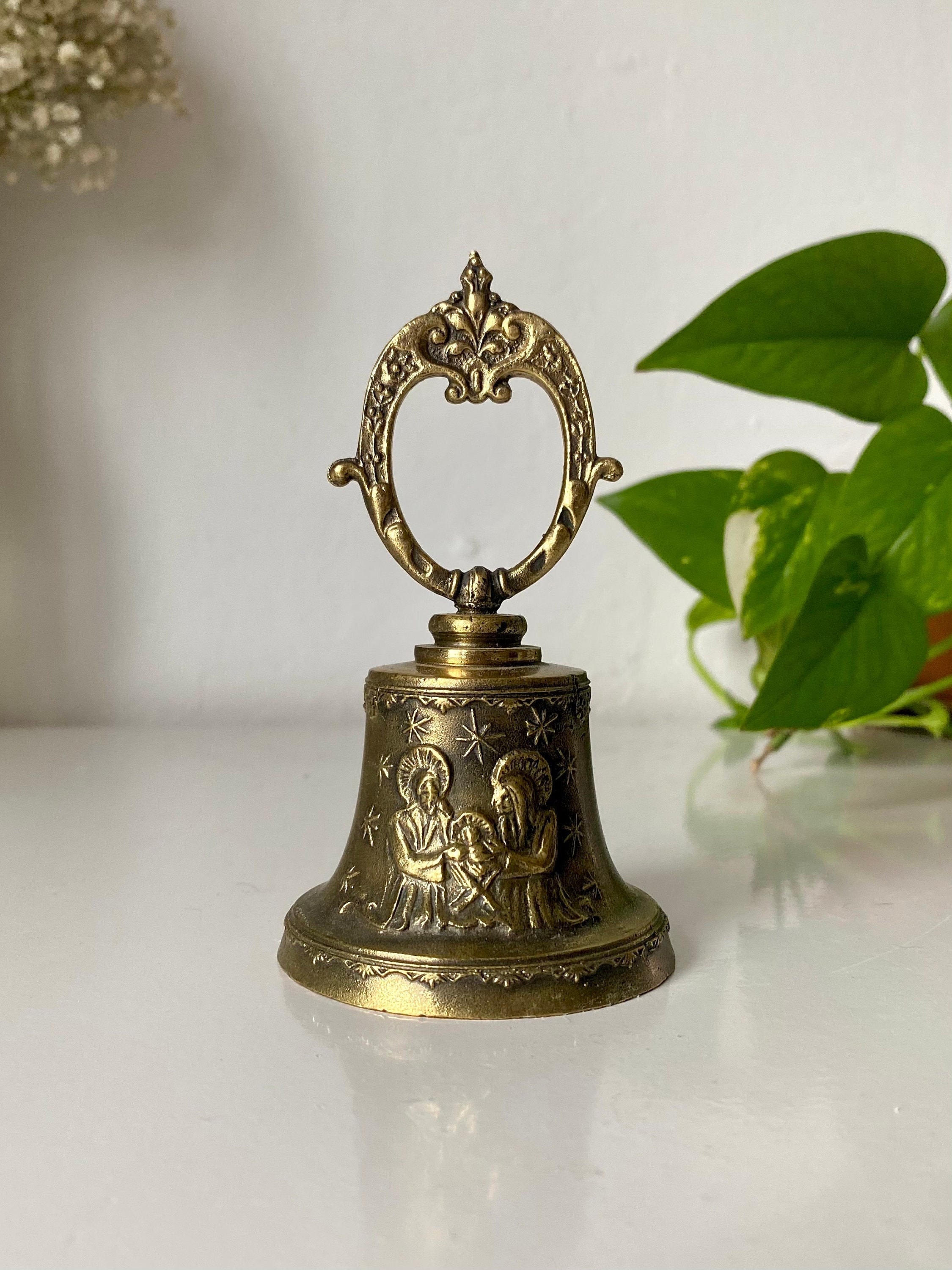 Brass Bell - Fully Brass Made – Great Sounding -  Temple/Church/Religious/Traditional (1 Kilo - Diameter: 4.25 Inches)