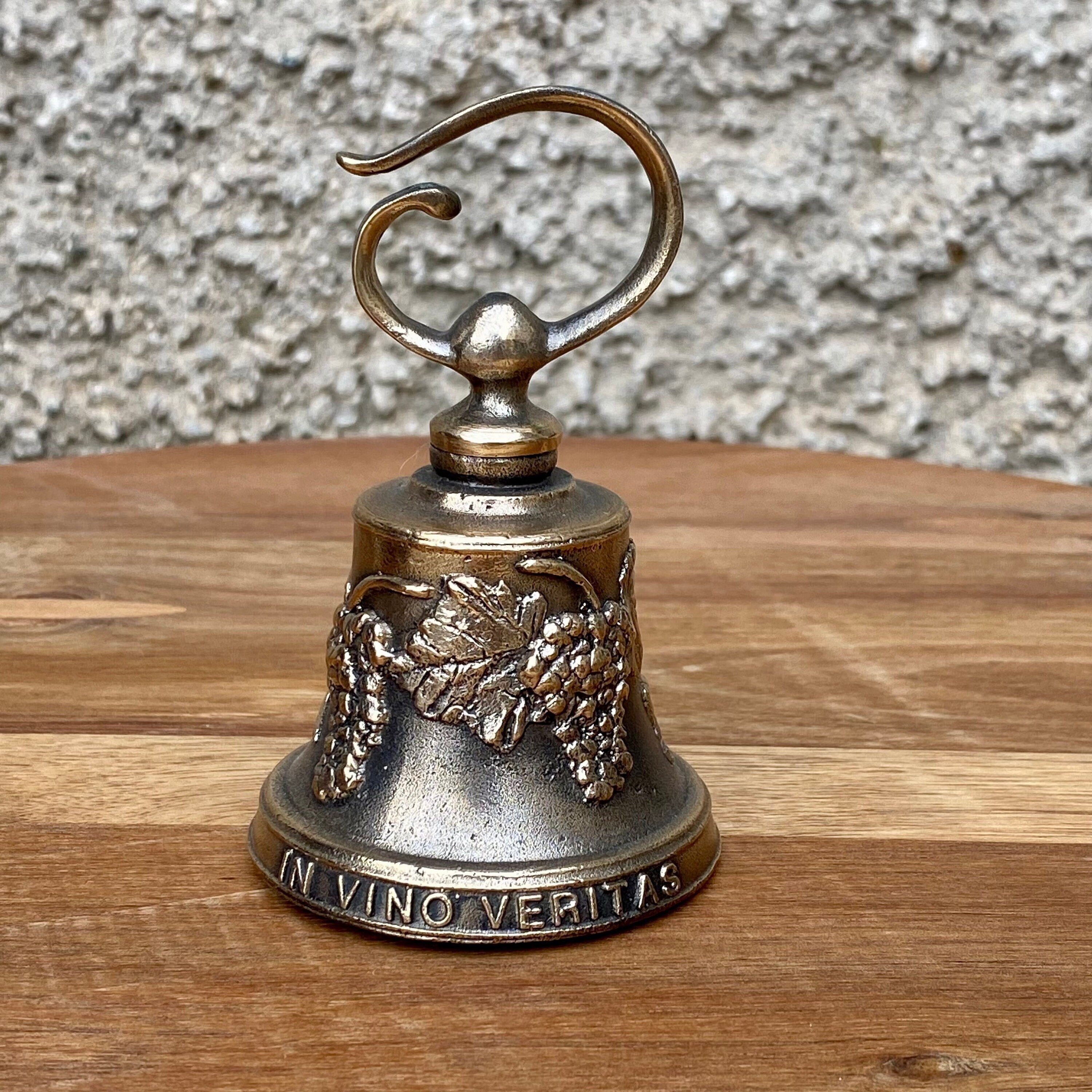 Hand Made Bell, in Vino Veritas, in Wine Truth, Cast Bronze Home Decor ...