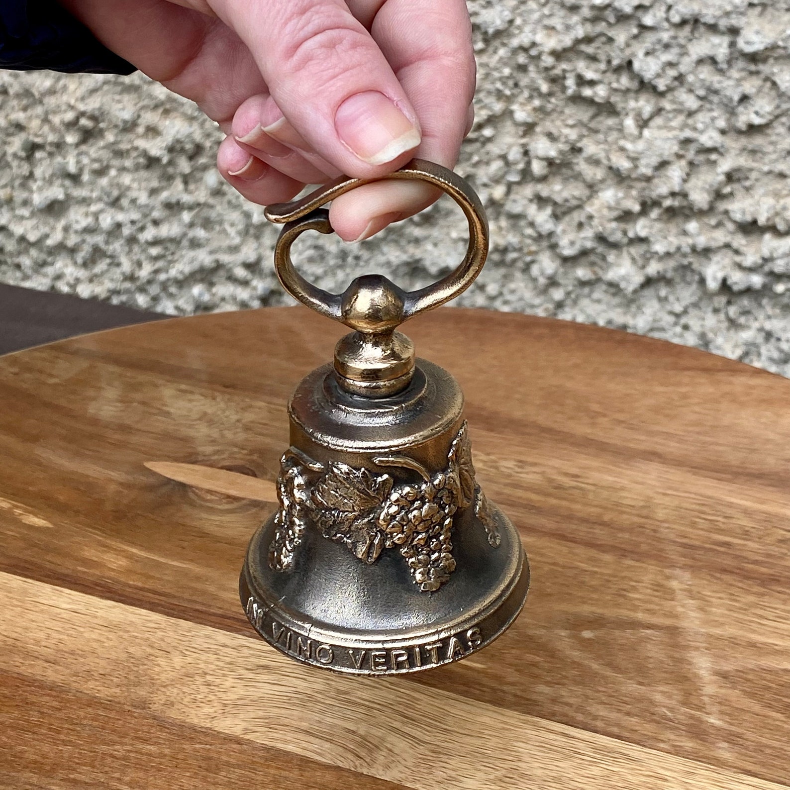 Hand Made Bell, in Vino Veritas, in Wine Truth, Cast Bronze Home Decor ...