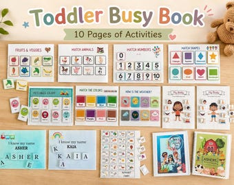 Toddler Busy Book for Preschooler. ABC, Numbers, Animals, Shapes & More.