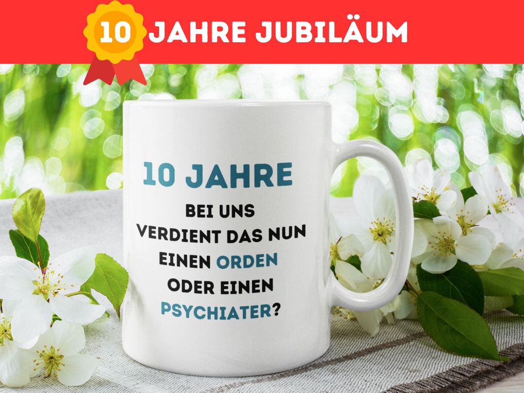 10 Jähriges Jubiläum Sprüche Lustig Kollegin www.etsy.com