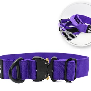 Classic K9 PURPLE Dog Collar | Tactical dog collar| Cobra Dog Collar| Heavy Duty Dog Collar| K9 collar|Tactical Personalized| Cobra click