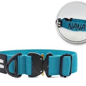 Classic K9 TURQUOISE Dog Collar | Tactical dog collar| Cobra Dog Collar| Heavy Duty Dog Collar| K9 collar|Tactical Collar| Personalized