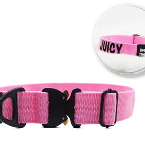 Classic K9 Baby Pink Dog Collar | Tactical dog collar| Cobra Dog Collar| Heavy Duty Dog Collar| Cobra click|Tactical Collar| Personalized