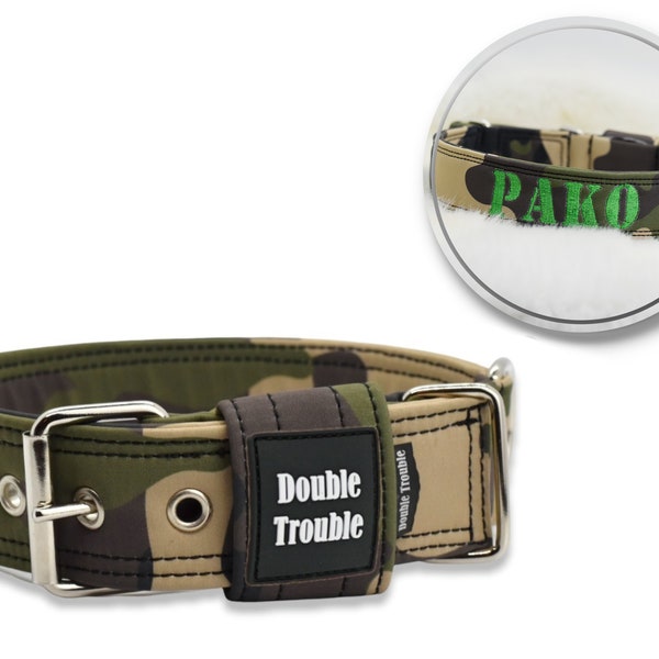 Military Dog Collar PREMIUM| Softhell| camouflage| dog collar| embroidery| dog tag| personalized| dog training| dog collar and leash| gift
