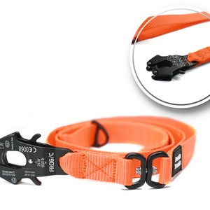 NEON ORANGE K9 dog lead| Kong Frog| Quick release dog leash| k9 Lead| Tactical Leash| Collar and Leash| Dog Leash| Tactial Dog Lead| Leash