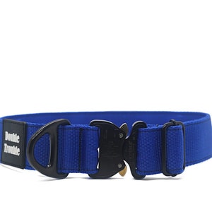 Royal Blue K9 Classic dog collar| Cobra Dog Collar| Tactical Quick Release| Cobra click|Tactical Collar| Personalized| Royal Blue |Dog name