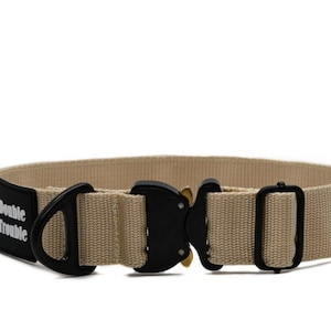 Classic K9 Cream Dog Collar | Tactical dog collar|Cobra Dog Collar| Heavy Duty Dog Collar|Tactical Cobra click|Tactical Collar| Personalized