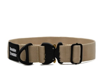 Collar clásico K9 color crema para perros / Collar táctico para perros / Collar Cobra para perros / Collar resistente para perros / Collar táctico Cobra con cierre de clic / Collar táctico / Personalizado