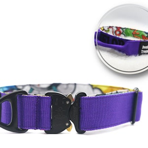 K9 PRO Purple and Comic dog collar|  Quick Release| Tactical dog collar| Cobra click|  Purple| Dog Collar| Cobra| Black collar| Comic| Dog
