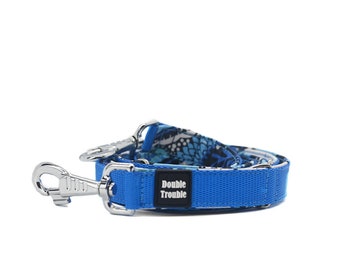 Laisse pour chien Classic Blue Fantasy | Rembourrage Softshell| Broderie| Extra fort| Laisse pour chien| Laisse| Laisse pour chien | Collier et Laisse | Chien