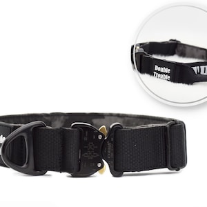 K9 PRO Black Military dog collar| Camouflage| Quick Release| Tactical dog collar| Cobra click| Camo| Heavy Duty Dog Collar| Dog Collar|Black