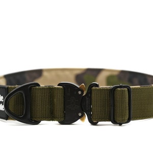 K9 PRO Military Green Camo dog collar|  Quick Release| Tactical dog collar| Cobra click|  Heavy Duty Dog Collar| Camouflage| Camo Dog collar