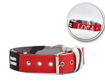 Heavy Duty Dog Collar CLASSIC PRO| Personalized| Red| Dog Training| Dog collar| Collar| Doberman| Rottweiler| German Shepherd| Boxer| Dog