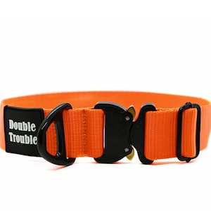 NEON ORANGE  K9 dog collar| Cobra Dog Collar| Tactical l Quick Release| Cobra click| Dog collar| Collar| Personalizedl Heavy Duty Collarl K9
