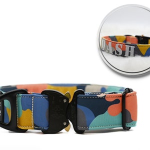 Premium K9 Colorful Camo dog collar| Original Cobra| Quick Release| Tactical dog collar| Cobra click| Softshell| Heavy Duty Dog Collar