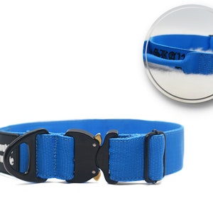 Classic K9 BLUE Dog collar |Tactical dog collar| Cobra Dog Collar| Heavy Duty Dog Collar| Tactical Cobra click|Tactical Collar| Personalized