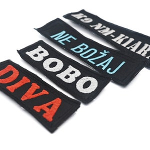 Personalized Patches|  Removable Patches| Personalized dog collar| Patch|  Name Patch| Custom| Patches| Name tag|  Embroidered Patch