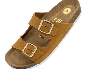 ELEWERT® Women's suede sandals, padded, sustainably handmade in Spain, family tradition since 1984