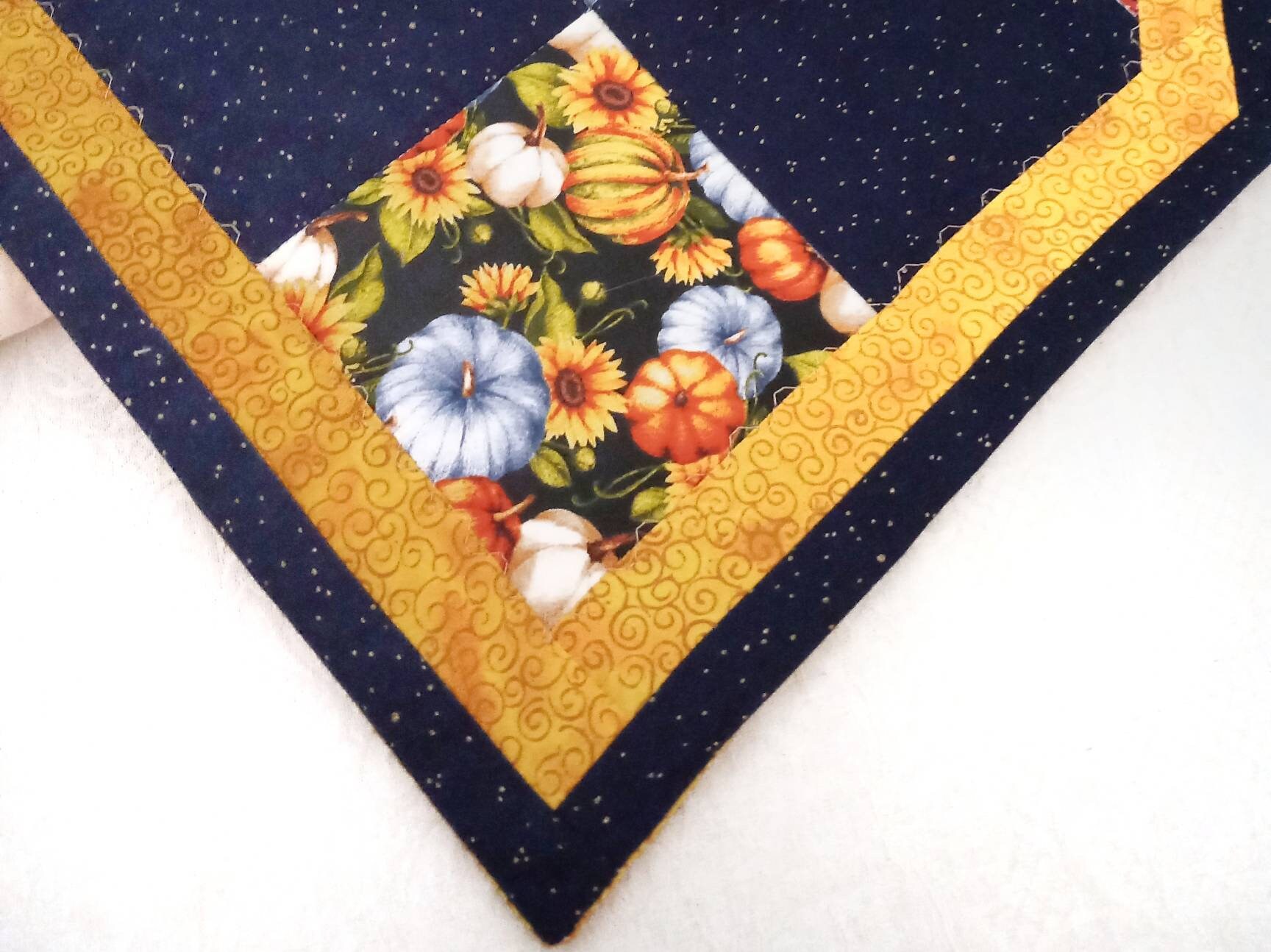 Fall Sunflower and Pumpkin Table Runner Sunflower Patchwork - Etsy