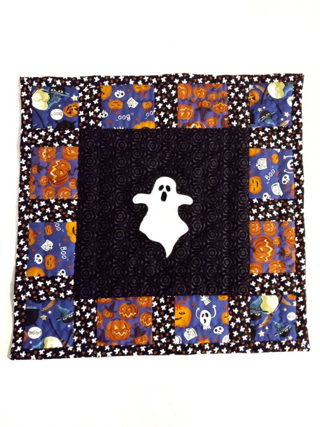 Halloween Ghost Table Topper Square Halloween Table Topper Etsy